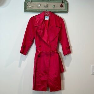 Vintage Y2K Marciano Hot Pink belted trench rain jacket medium women’s